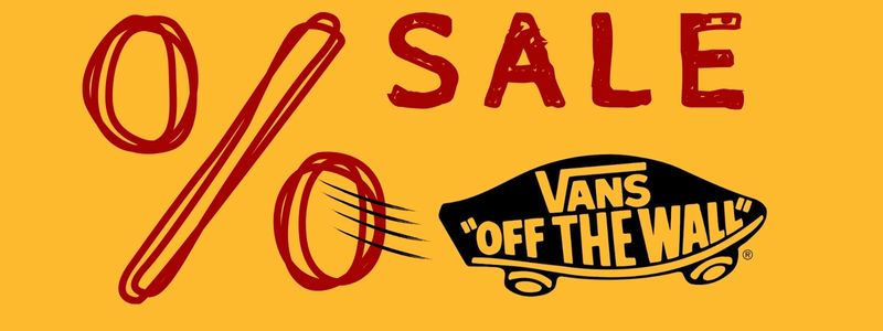 logo vans prozentzeichen und Hinweis sale