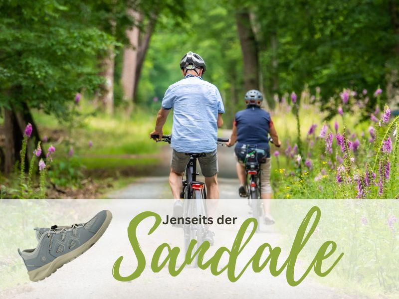 Radfahrer in der Natur Schriftzug jenseits der sandale bild eines terracruis von aecco