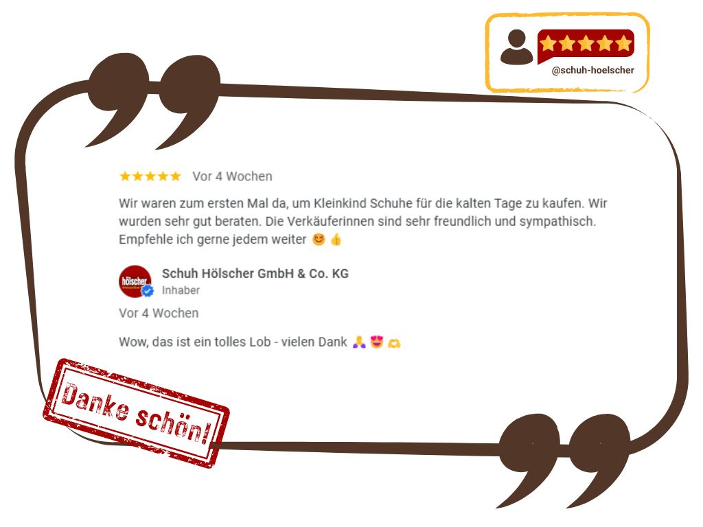Text einer Google Bewertung:Ich habe noch nie eine Bewertung geschrieben, jetzt muss es aber sein ...herzlichen Dank