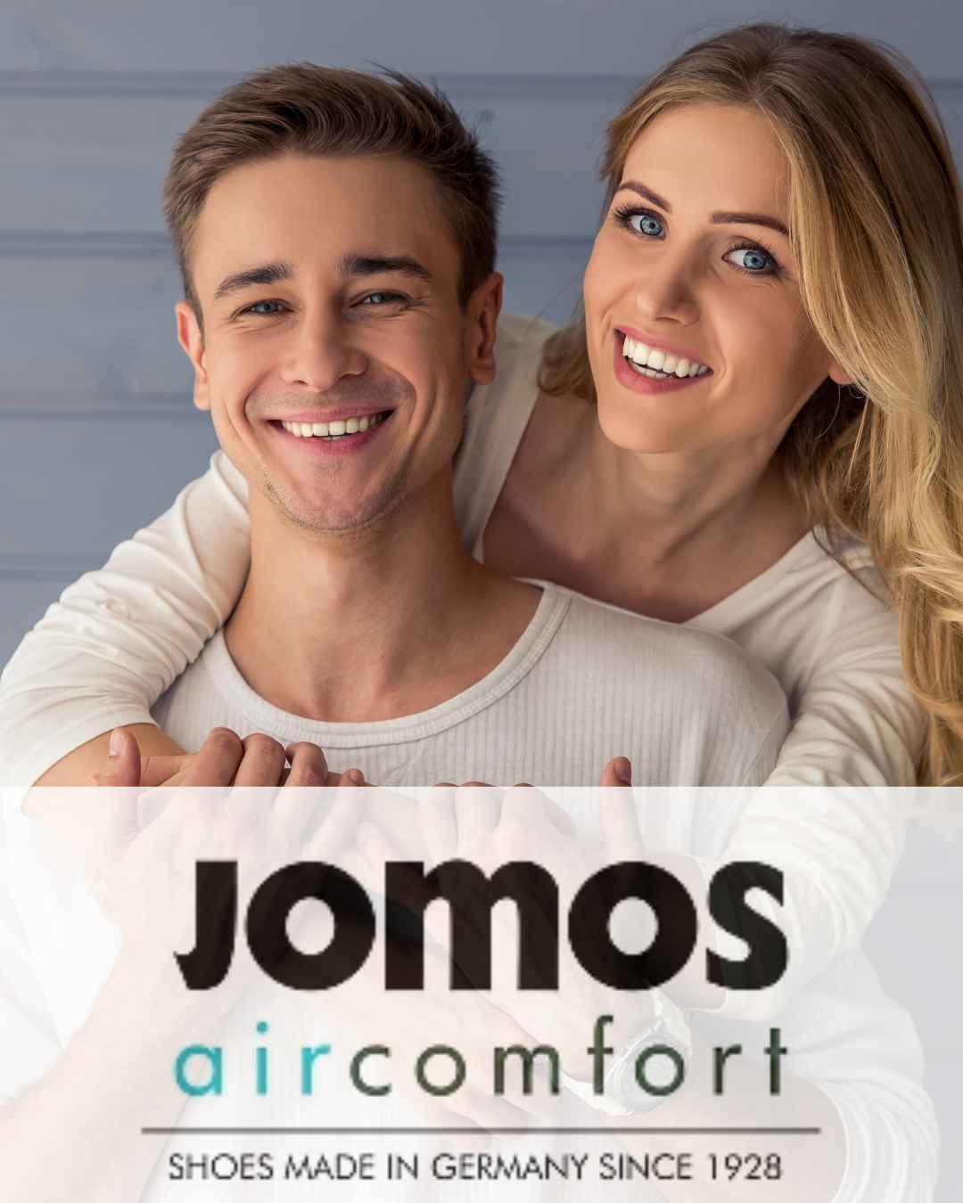 Paar mit Logo der Firma Jomos
