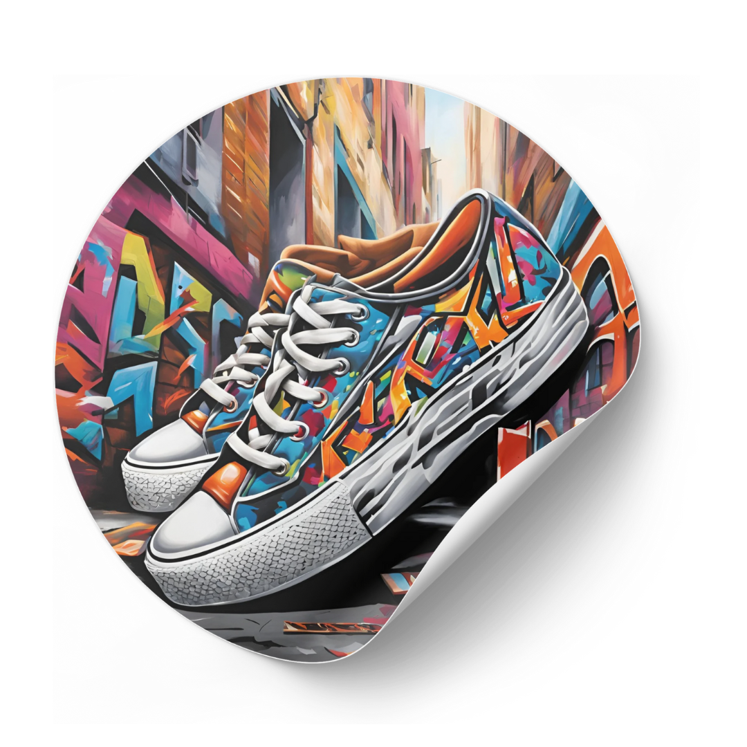 sneaker trends butten mit graffiti von sneakern als symbol für trendige sneaker